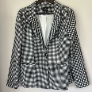 Jules & Leopold Checkered Blazer Women’s Medium Black And White Office Jacket